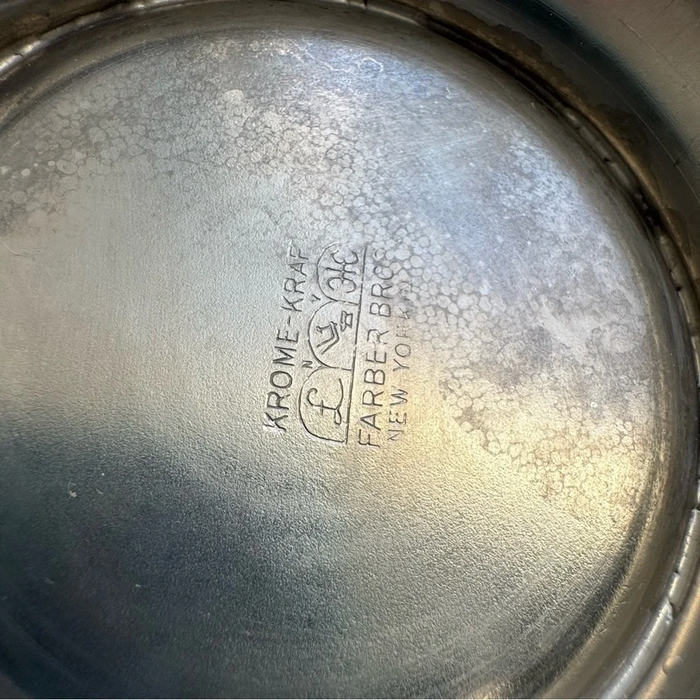 Vintage Krome kraft farber brother antique Silver Cocktail Shaker Black Handle